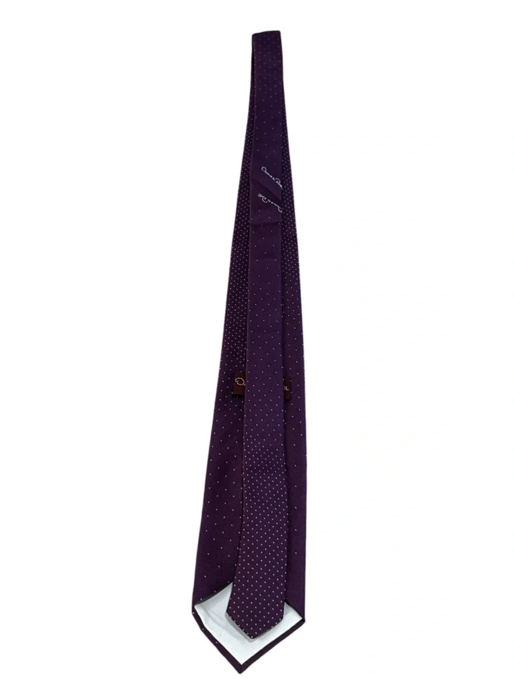 Oscar De La Renta Purple With White Polka Dots Tie NWT